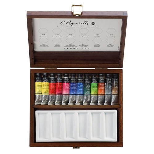 Coffret bois aquarelle - coffret,